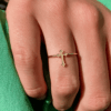 Romy cross ring - Diamonds bague croix romy or jaune aupiho joaillerie BD