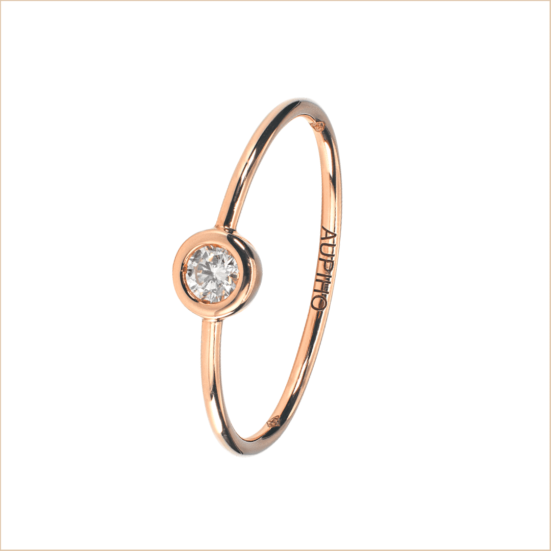 bague solitaire or rose et diamant blanc or recyclé 18 carats aupiho joaillerie bague solitaire or rose et diamant blanc or recyclé 18 carats aupiho joaillerie