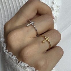 bagues-croix-or-recyclé-romy-aupiho-joaillerie