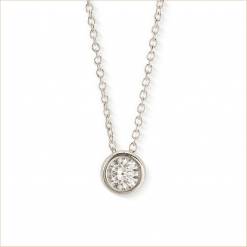collier solitaire or blanc et diamant blanc or recyclé 18 carats aupiho joaillerie