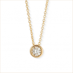 collier solitaire or jaune et diamant blanc or recyclé 18 carats aupiho joaillerie