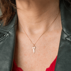 collier clé sésame or rose chaîne pendentif aupiho joaillerie bijou