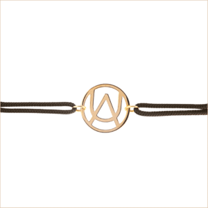 bracelet cordon personnalisable motif symbole de l'or et d'Aupiho or 18 carats recyclé