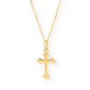 collier croix illusion lisse or jaune aupiho joaillerie