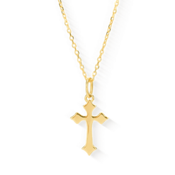 recycled 18-carat yellow gold cross necklace aupiho jewellery