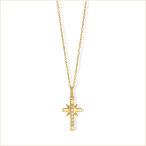 collier croix obsession or jaune diamants aupiho joaillerie