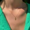 Romy cross necklace - Diamonds collier croix romy orjaune diamants aupiho joaillerie 2BD