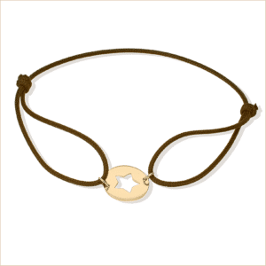 bracelet cordon médaille étoile ysis or jaune