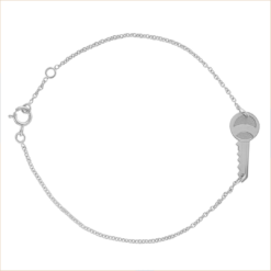 bracelet clé sésame or blanc 18 carats recyclé tout or chaîne fine aupiho joaillerie