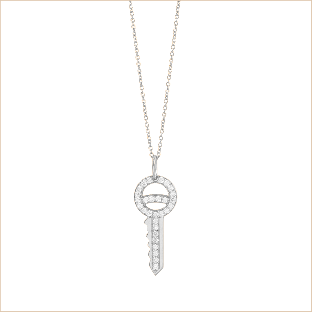 key necklace white gold and white diamonds 18 carat gold recycled fine diamond chain aupiho jewelry key necklace white gold and white diamonds 18 carat gold recycled fine diamond chain aupiho jewelry