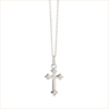 collier croix illusion diamants blancs chaine fine or blanc 18 carats recyclé