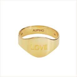 bague chevalière or jaune or recyclé 18 carats aupiho joaillerie