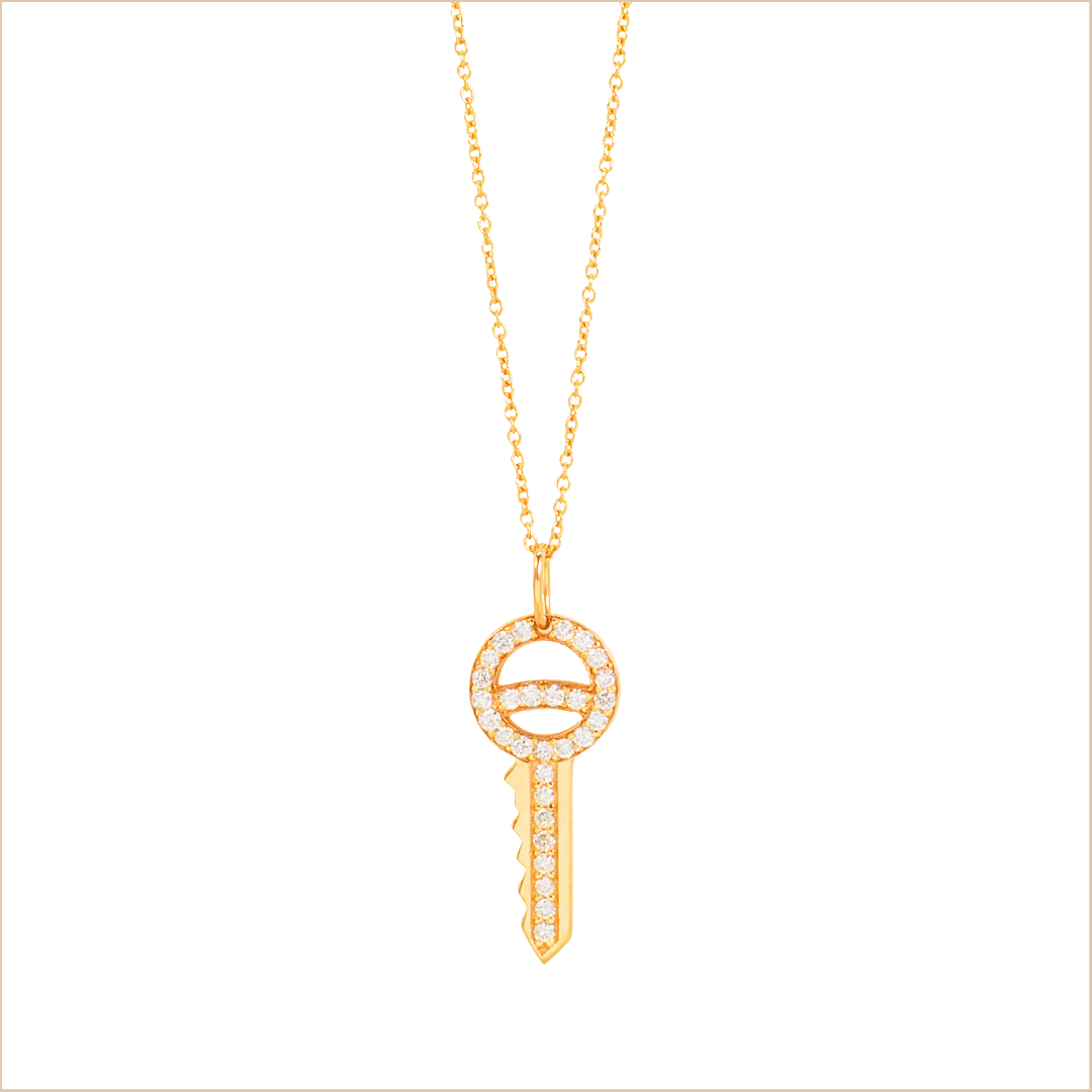 collier clé diamants sesame or jaune recyclé 18 carats aupiho joaillerie collier clé diamants sesame or jaune recyclé 18 carats aupiho joaillerie