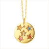 Arc en Ciel medal necklace - Sapphires collier rond celeste etoiles pierres or jaune aupiho joaillerie 2 min