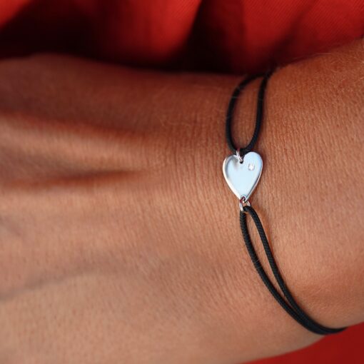 bracelet cordon coeur enfant femme or recyclé bijou