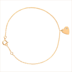 bracelet petit coeur collection atout coeur or jaune 18 carats recyclé diamant blanc aupiho joaillerie