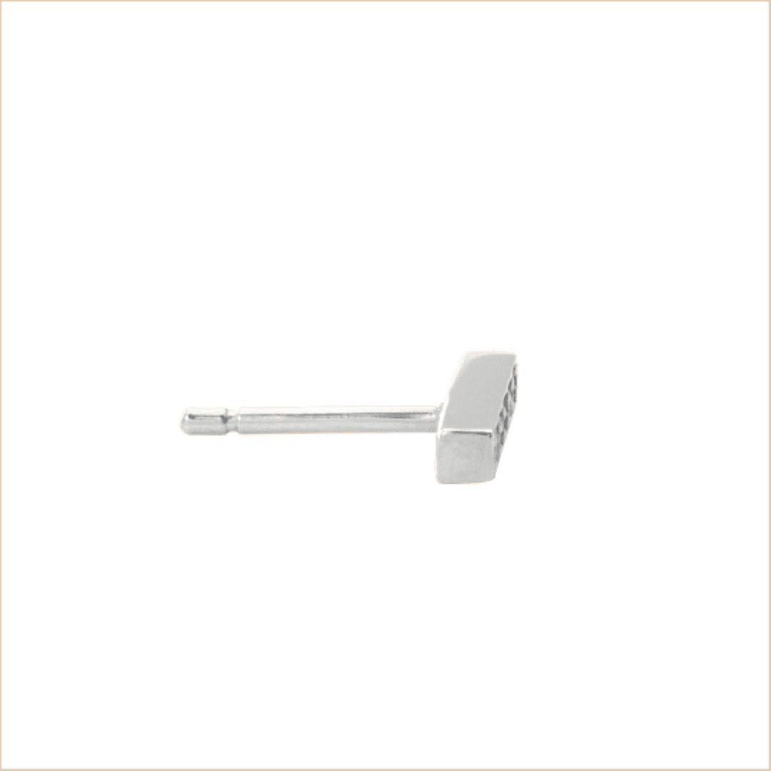 boucles d'oreille barrette or blanc et diamants blancs or recyclé 18 carats puce aupiho joaillerie jane