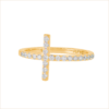 bague croix barrette en diamants blancs or recyclé 18 carats aupiho bijoux