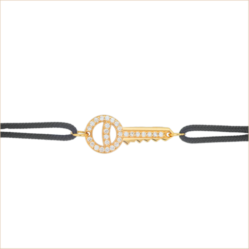 bracelet cordon personnalisable bijou clé or jaune diamants sertis aupiho joaillerie