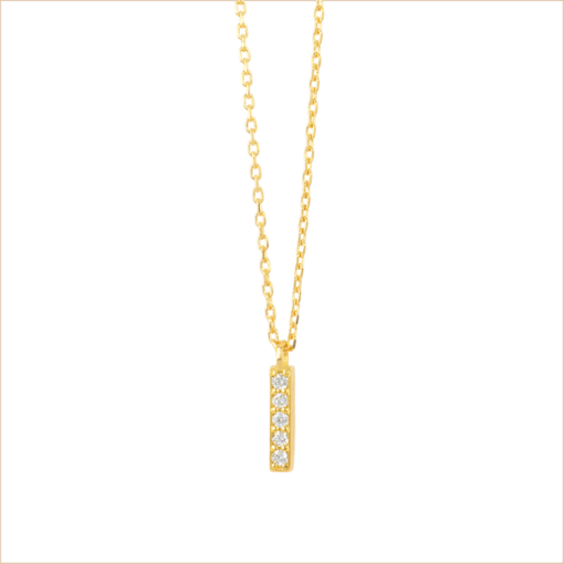 Necklace pendant barrette Jane - Diamonds collier pendentif barrette jane orjaune diamantsblancs aupihojoaillerie