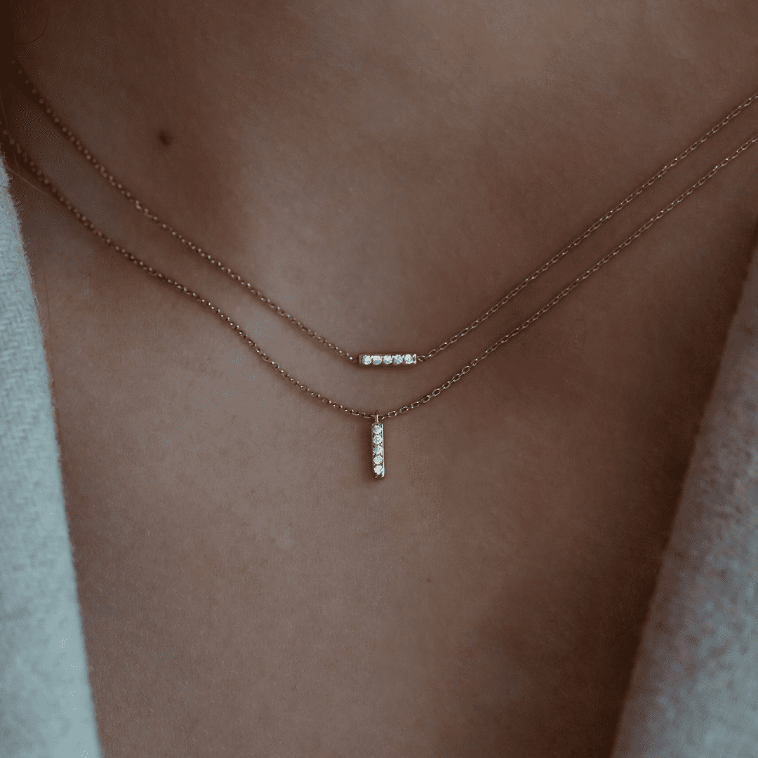 collier barrette or jaune et diamants blancs or recyclé 18 carats aupiho joaillerie