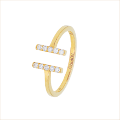 bague barrettes or jaune et diamants blancs or recyclé 18 carats aupiho joaillerie