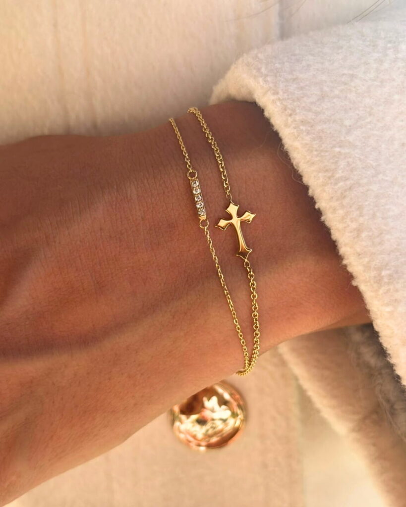 Bracelet Or Rose 18 Carats Avec Diamants Naturels - Barrette De Diamants Couleur G