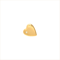 Boucle atout coeur puce d'oreille taille M or jaune 18 carats recyclé diamants blanc aupiho joaillerie
