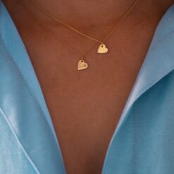 collier coeur or et diamant or recyclé 18 carats aupiho joaillerie