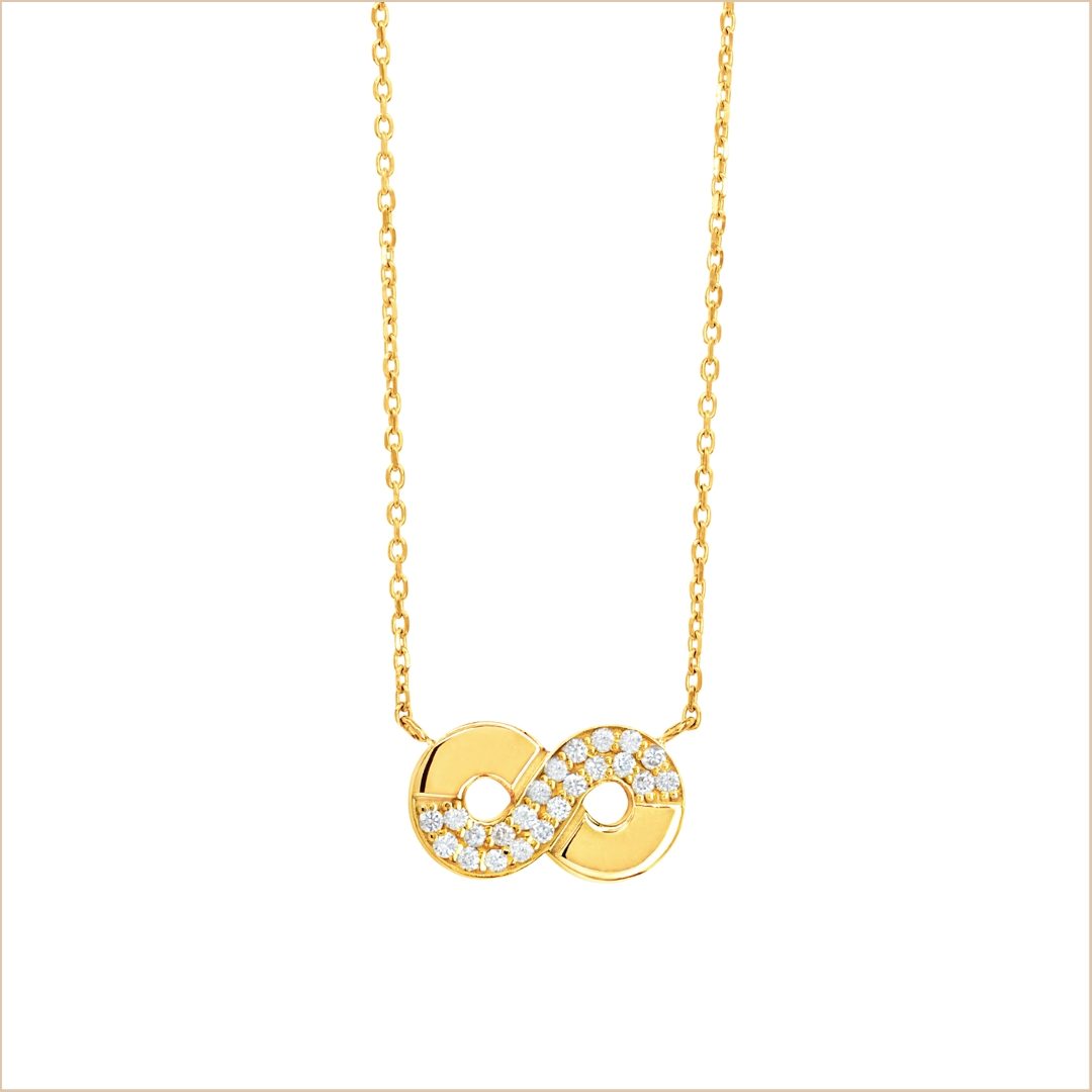 collier infini or jaune et diamants blancs or recyclé 18 carats aria aupiho joaillerie collier infini or jaune et diamants blancs or recyclé 18 carats aria aupiho joaillerie