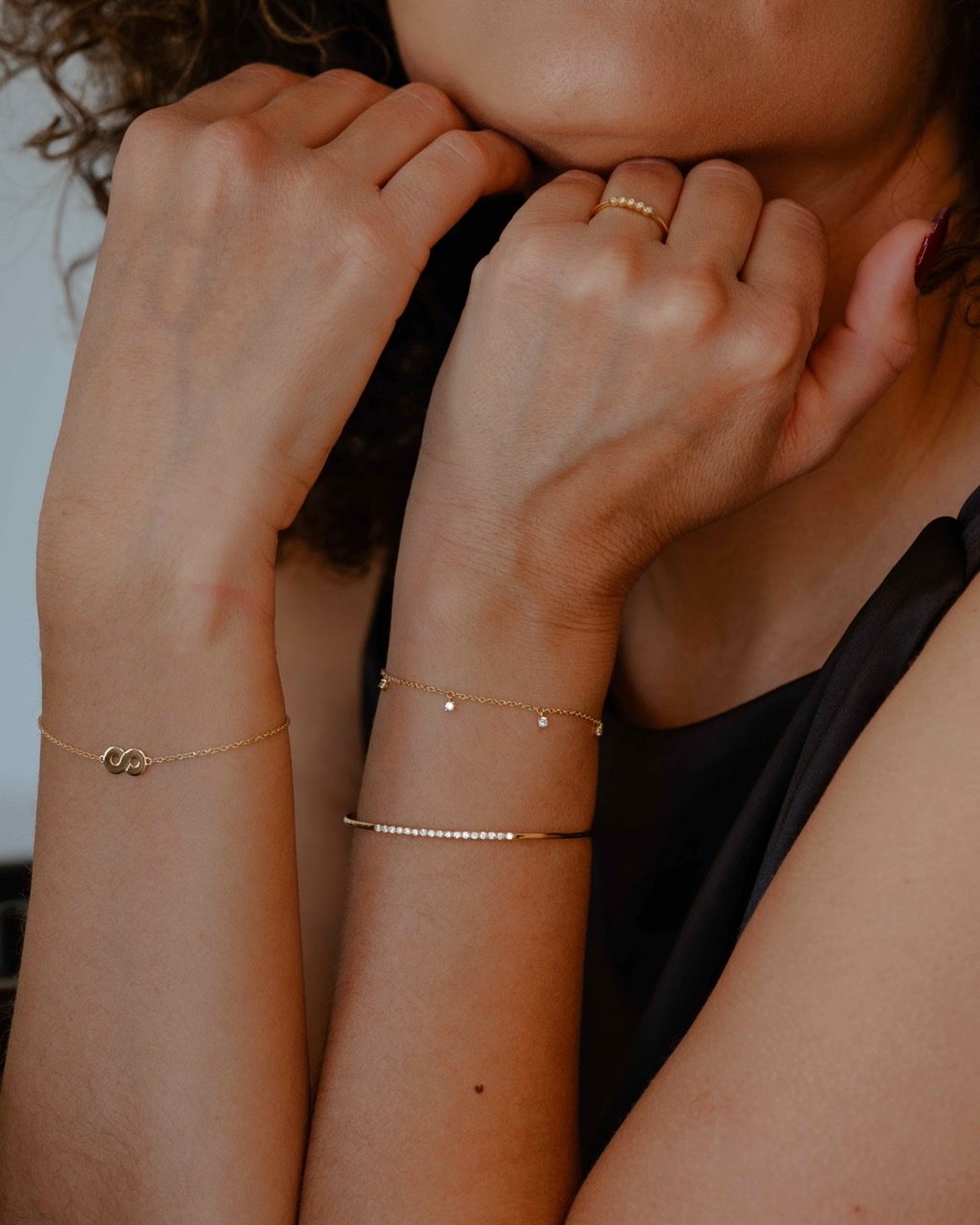 bracelet pampilles or jaune diamants blancs or 18 carats recyclé aupiho joaillerie bracelet pampilles or jaune diamants blancs or 18 carats recyclé aupiho joaillerie