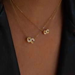 collier aria infini 1/2 diamants or jaune 18 carats recyclé aupiho joaillerie