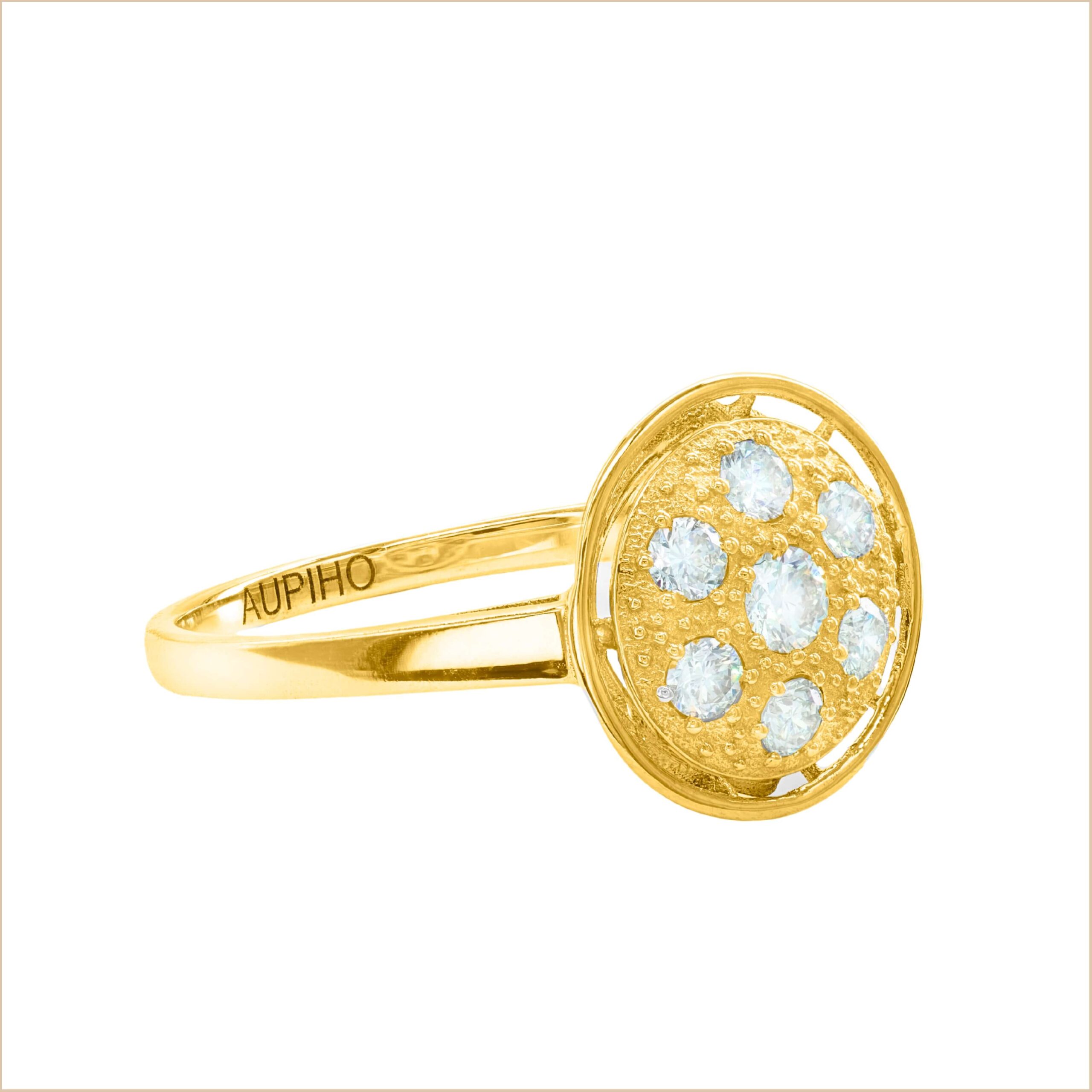 bague fiancailles or jaune pavée de diamants blancs or recyclé 18 carats bague fiancailles or jaune pavée de diamants blancs or recyclé 18 carats